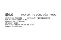 Máy giặt LG F2517SNTG AI DD™ Inverter 17kg màu đen