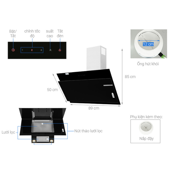 Máy hút mùi Bosch DWK97JM60 - Serie 6