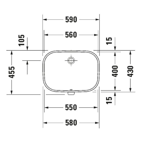 Chậu lavabo âm bàn Duravit D-Code 0338560000