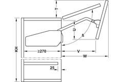 Bộ hộp lực FREE FOLD-S,H5FS Hafele 372.38.664