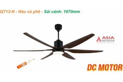 Quạt trần đèn Asia Lighting QT13-N 6 cánh màu nâu