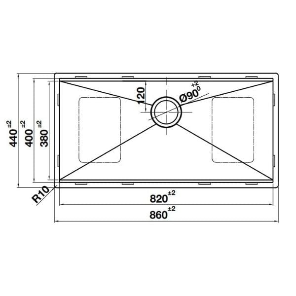 Chậu rửa chén inox Hafele HS24-SSN1S-8644 567.24.477