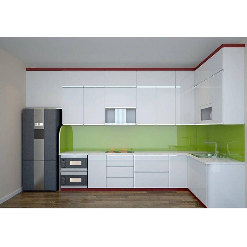 Tủ bếp chữ L phong cách châu Âu TBL-KVH09