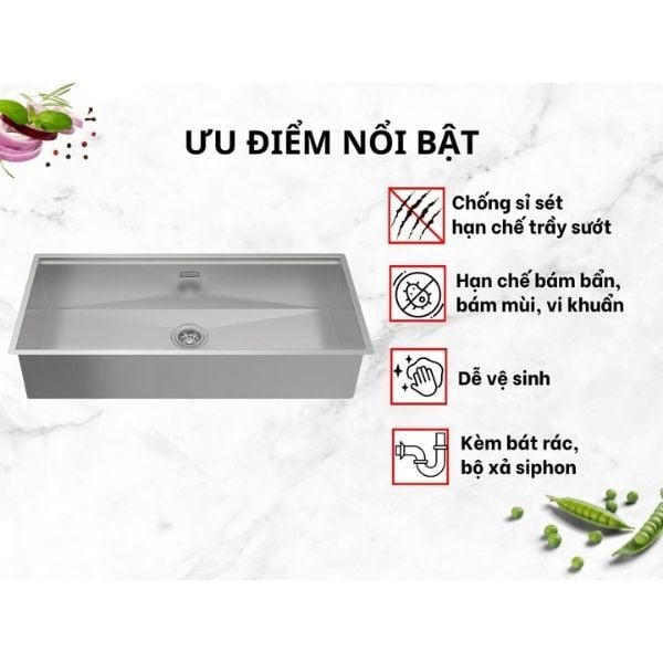 Chậu rửa chén inox Hafele HS24-SSN1S-7644 567.24.467