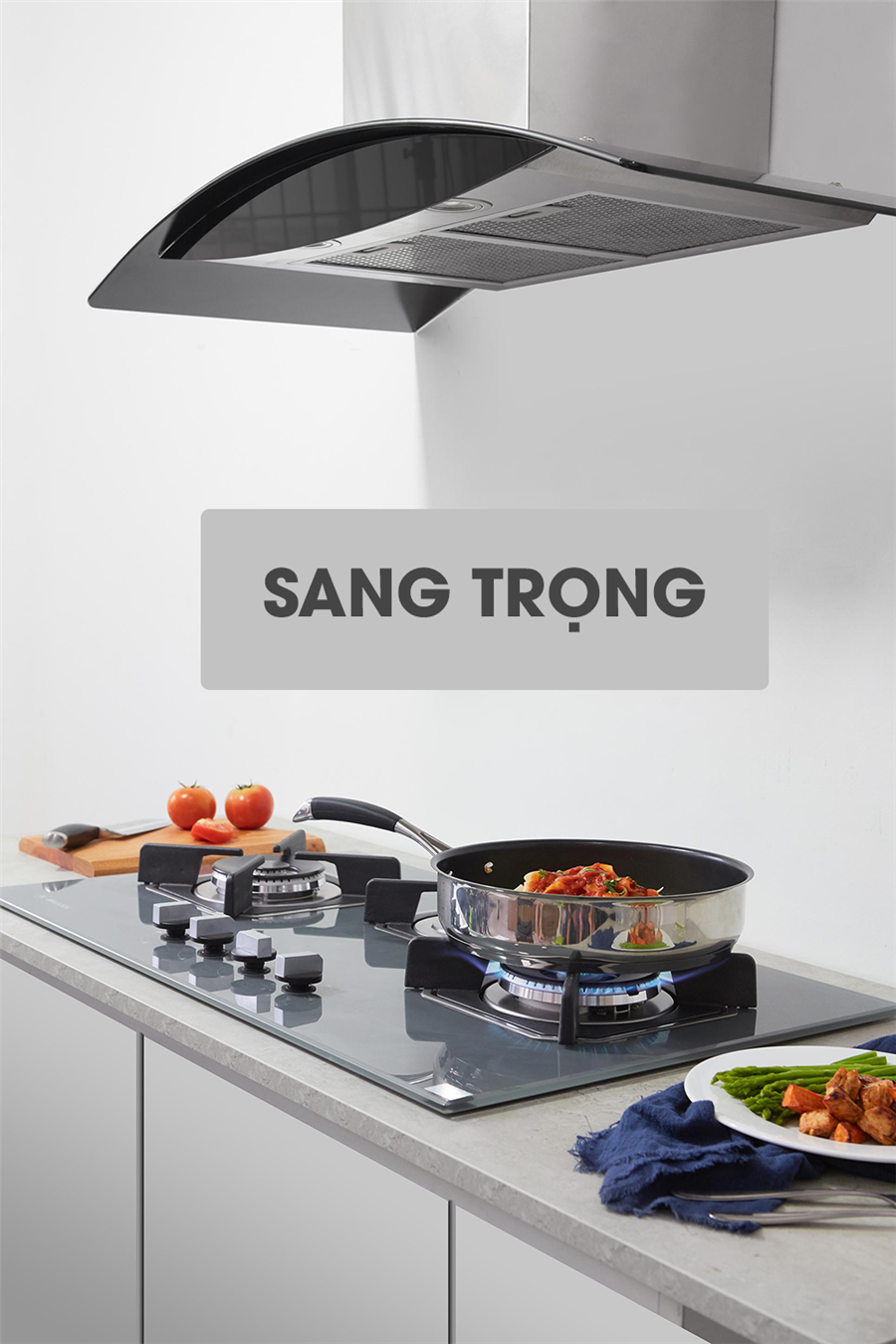 Máy hút mùi Malloca MC 9018HS kiểu dáng lắp đặt áp tường sang trọng
