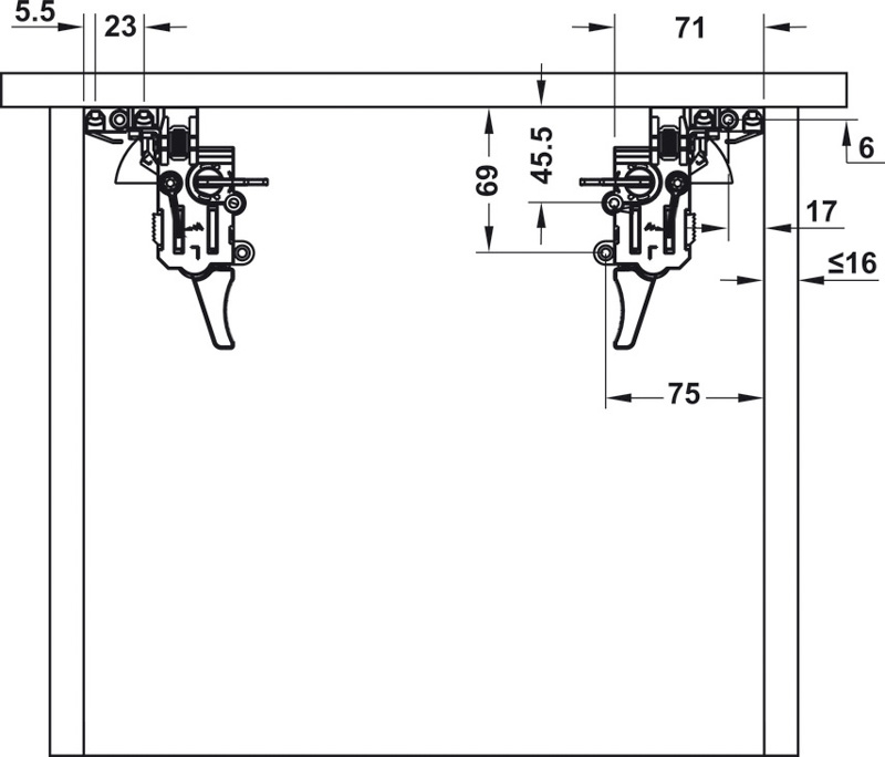  Thông số Ray âm EPC EVO mở toàn phần, giảm chấn Hafele 433.32.071        