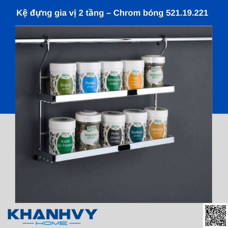 Kệ đựng gia vị 2 tầng – Chrom bóng 521.19.221 chính hãng tại Khánh Vy Home