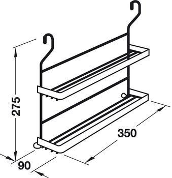 Bản vẽ kỹ thuật kệ đựng gia vị 2 tầng – Chrom bóng 521.19.221 tại Khánh Vy Home