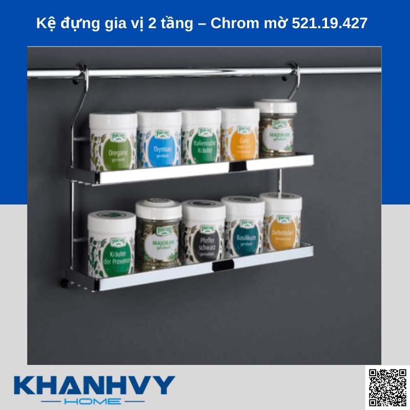 Kệ đựng gia vị 2 tầng – Chrom mờ 521.19.427 chính hãng tại Khánh Vy Home