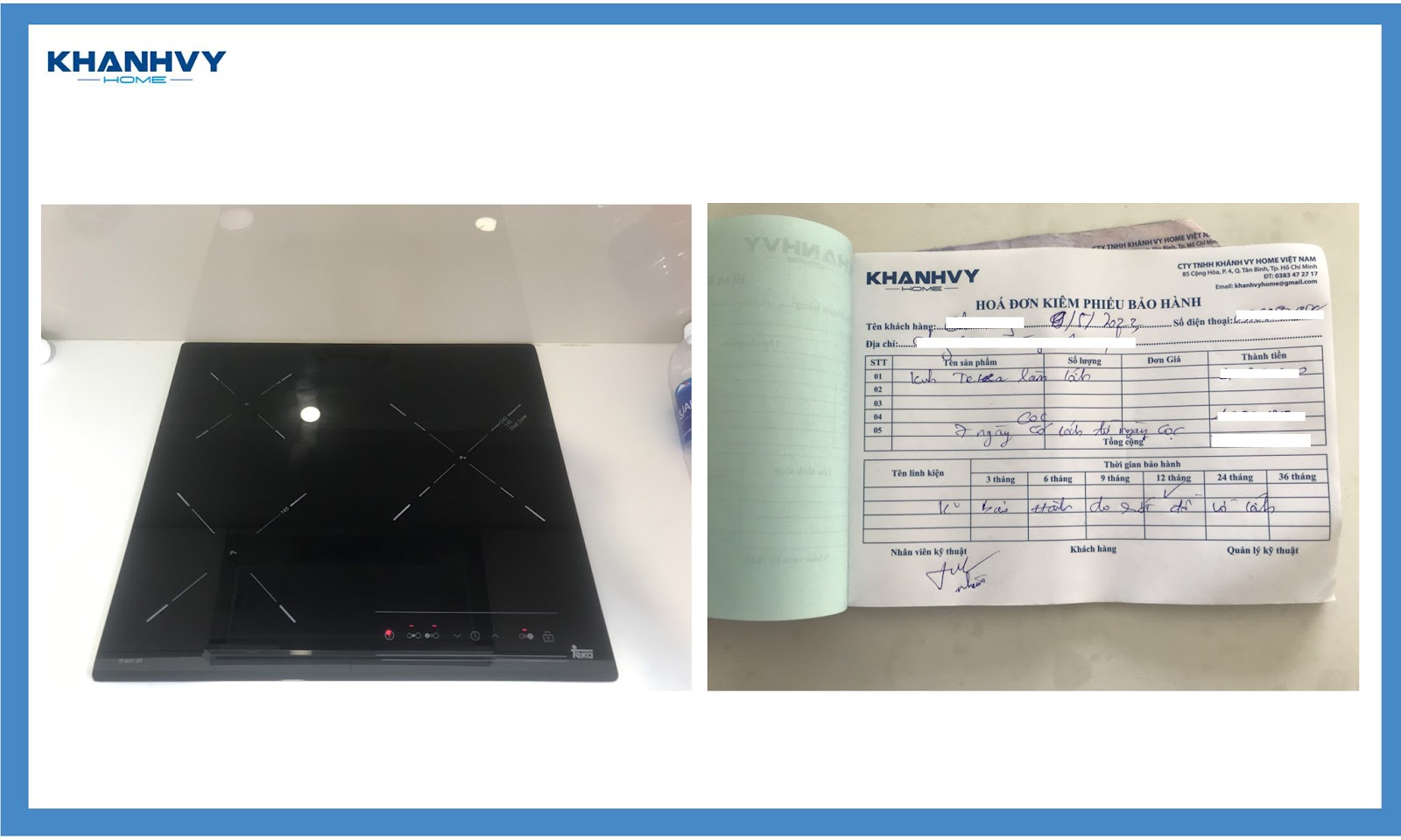 Hình ảnh feedback dịch vụ mặt kính bếp điện từ Teka tại Hồ Chí Minh