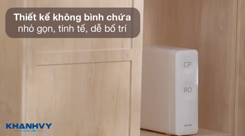 Máy lọc nước Philips RO Để Gầm AUT2015 sở hữu thiết kế không bình chứa gọn gàng và hiện đại