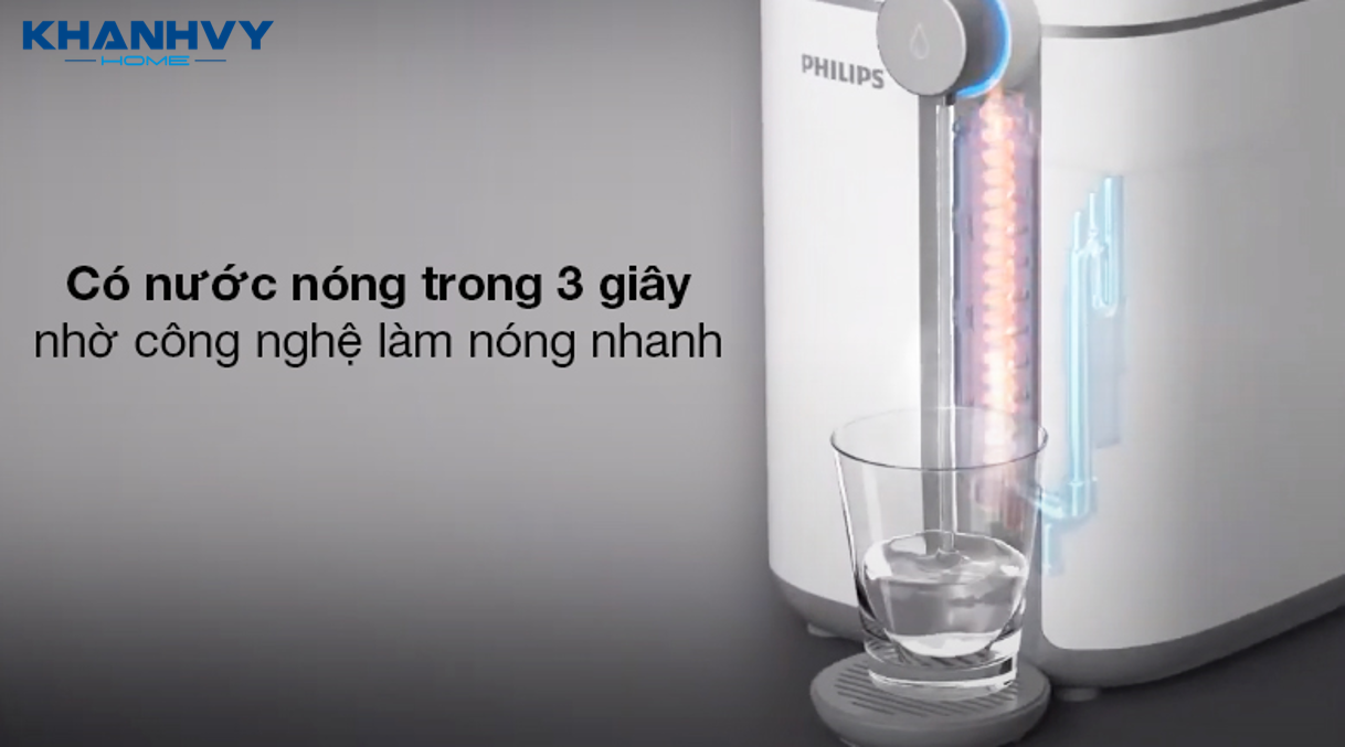 Công nghệ làm nóng nhanh, có thể lấy nước nóng trong 3 giây