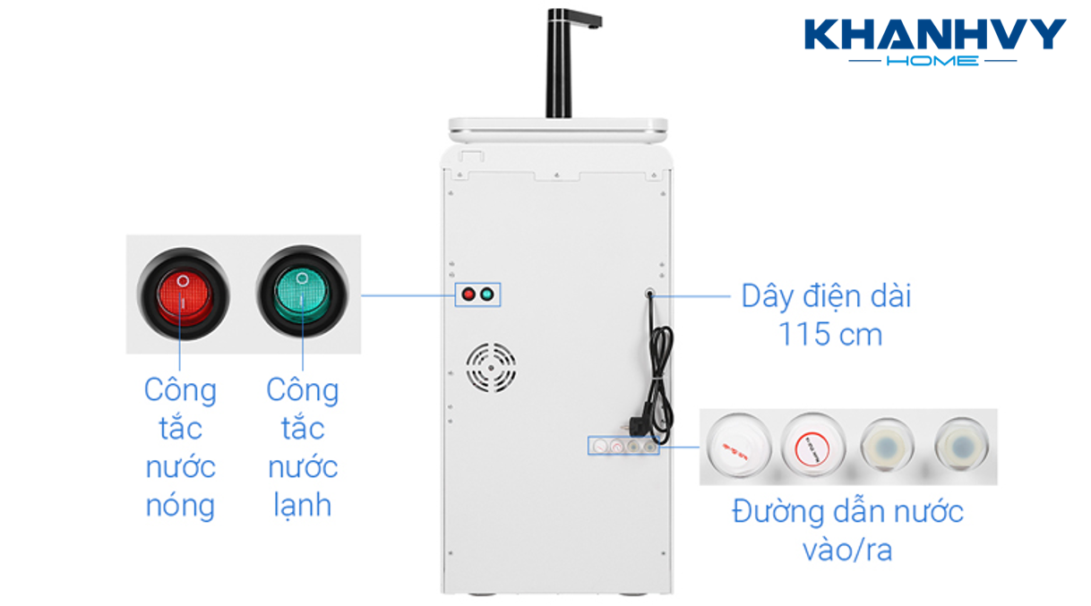 Thiết kế công tắc làm nóng và lạnh độc lập tiện lợi