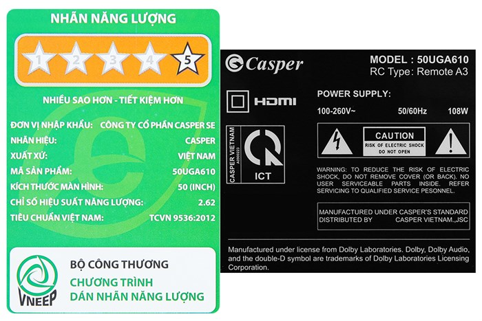 Tivi Casper 50UGA610 50 inch 4K Ultra HD