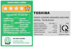 Máy giặt Toshiba TW-BL95A4V(SS) Inverter 8.5 kg