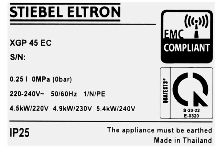 Máy nước nóng Stiebel Eltron XGP 45 EC trực tiếp