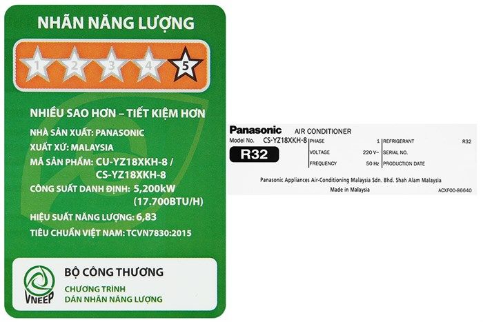 Máy lạnh Panasonic CU/CS-YZ18XKH-8 2 chiều 18.400 BTU 2 HP