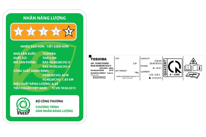 Máy lạnh Toshiba RAS-H24E2KCVG-V Inverter 1 chiều 20.400 BTU 2.5 HP
