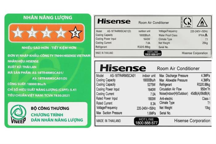 Máy lạnh Hisense AS-18TR4RMSCA01 Inverter 1 chiều 18.000 BTU 2HP