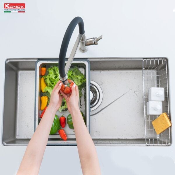 Chậu rửa bát chống xước Konox TARI 8748SR - FULL