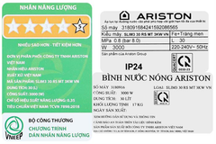 Máy nước nóng Ariston SLIM3 30 RS AG+ VN 30 lít gián tiếp 3180914