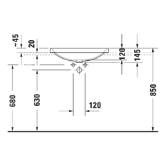 Chậu lavabo dương vành Duravit D-Neo 0358600079