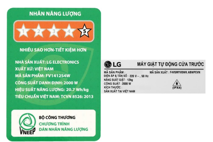 Máy giặt LG FV1412S4W AI DDTM Inverter 12kg màu trắng