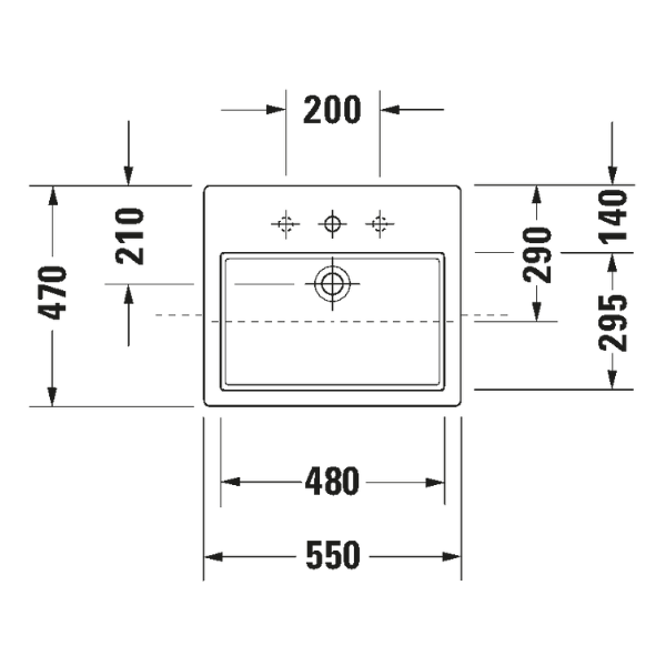 Chậu lavabo bán âm Duravit Vero 0314550000