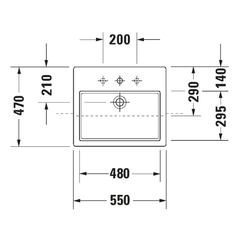 Chậu lavabo bán âm Duravit Vero 0314550000