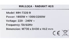 Bếp hồng ngoại Malloca MH-7320 R