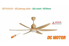 Quạt trần đèn Asia Lighting QT13-G-01 6 cánh  màu gỗ