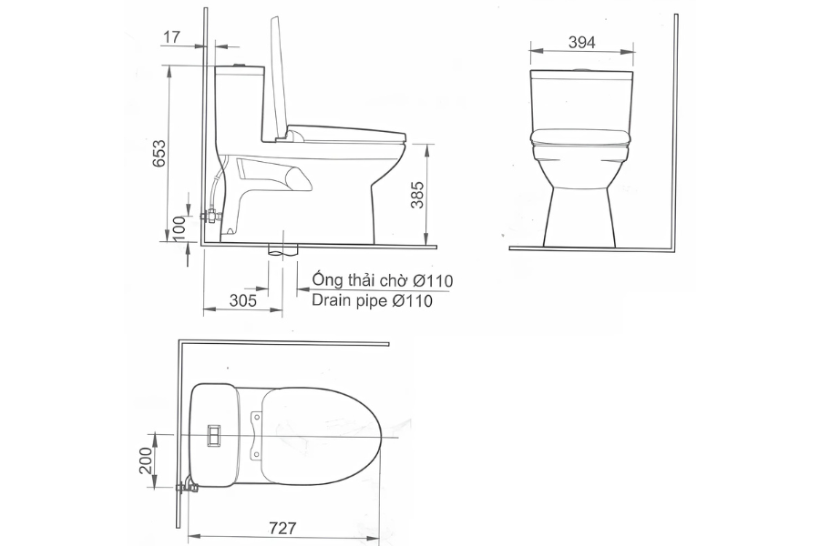 Bàn cầu 1 khối Inax AC-969VN