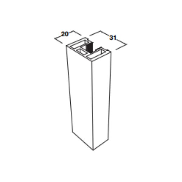 ALUFLEX 80 SIDE FRAME SIL.POL 3M Hafele 403.75.343