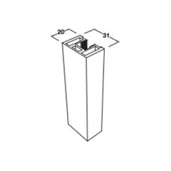 ALUFLEX 80 SIDE FRAME SIL.POL 3M Hafele 403.75.343