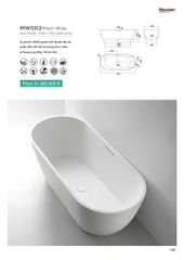 Bồn tắm đá MOWOEN MW002-Matt White