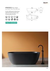 Bồn tắm đá MOWOEN MW002-Matt Black