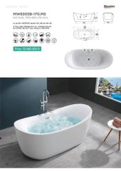 Bồn tắm Mowoen MW8266F-170.MS đặt sàn massage 1.7m