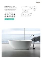 Bồn tắm đá MOWOEN MW003-Matt White