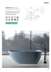 Bồn tắm đá MOWOEN MW003-Matt Gray