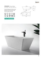 Bồn tắm đá MOWOEN MW001-Matt White