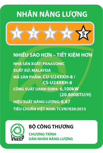 Máy lạnh Panasonic CU/CS-U24XKH-8 Inverter 1 chiều 20.800 BTU 2.5HP