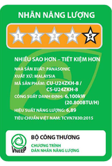Máy lạnh Panasonic CU/CS-U24ZKH-8 Inverter 1 chiều 20.800 BTU 2.5HP