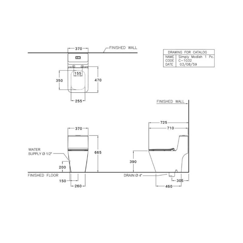 Bàn cầu 1 khối nắp đóng êm Cotto C1032MBK