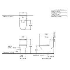 Bàn cầu 1 khối Cotto C105607 nắp đóng êm