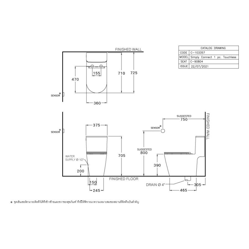 Bàn cầu một khối Cotto C103357 xả không chạm