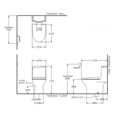 Bàn cầu 1 khối Cotto C105327 xả không chạm