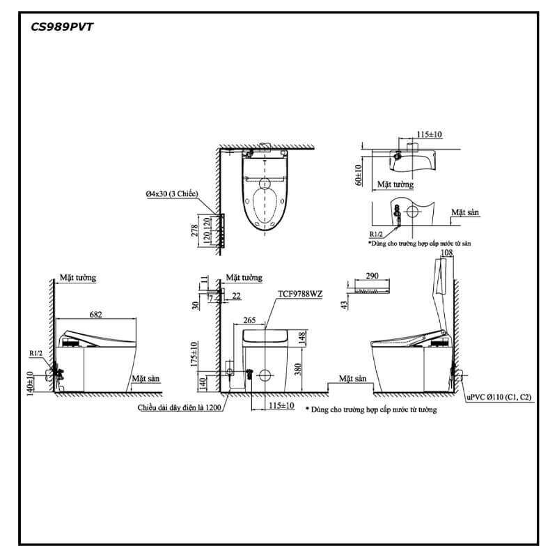 Bàn cầu điện tử TOTO NEOREST AH CS989PVT/TCF9788WZ