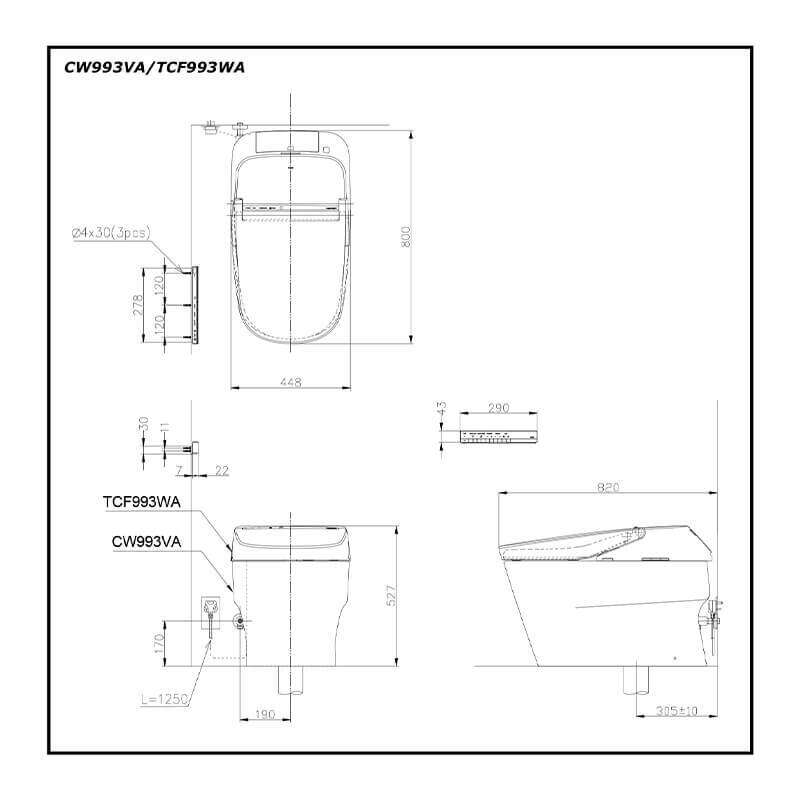 Bàn cầu điện tử TOTO NEOREST XH II CW993VA/TCF993WA/T53P100VR