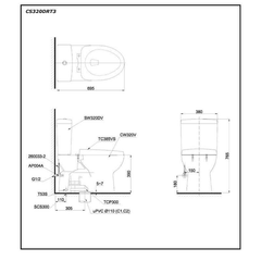 Bàn cầu hai khối TOTO CS320DRT3 nắp TC385VS