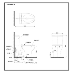 Bàn cầu hai khối TOTO CS320DRT8 nắp TC600VS
